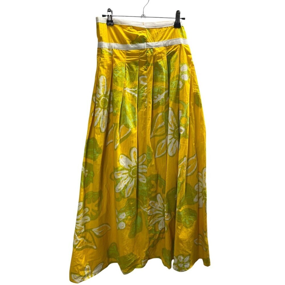 Pretty Little Thing Skirt 0 Women's Size Yellow Asymmetric Waist Flared Maxi NEW